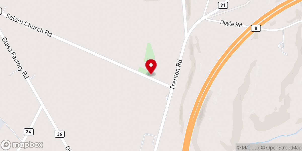 Map showing location of Salem Church