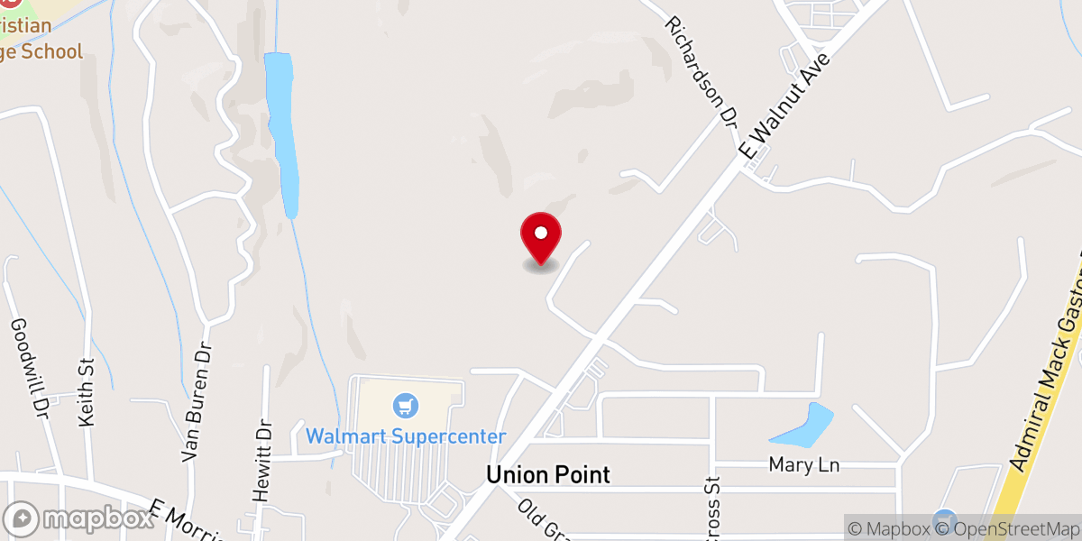 Map showing location of Welcome Hill Baptist Church