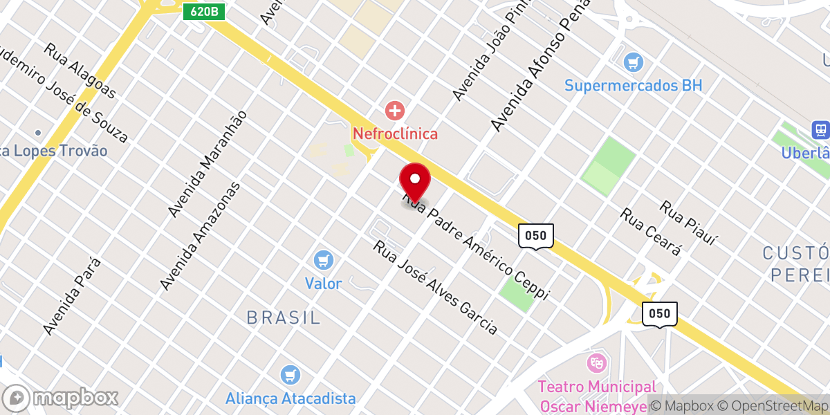 Map showing location of Igreja Verbo da Vida Uberlândia SEDE