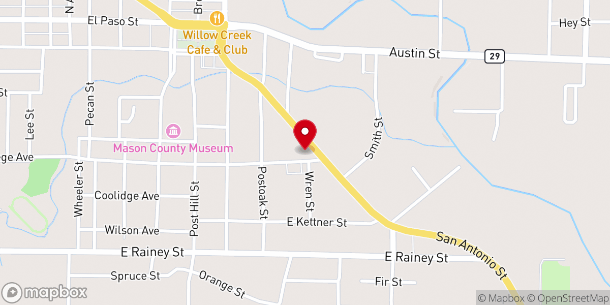Map showing location of Mason Church of Christ