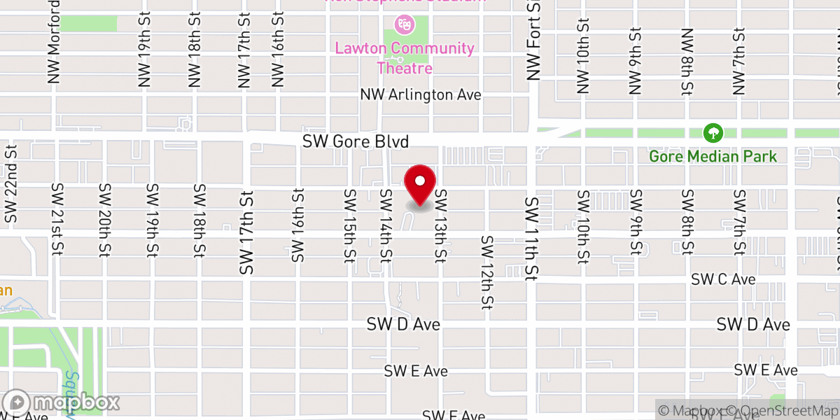 Map showing location of First Presbyterian Church