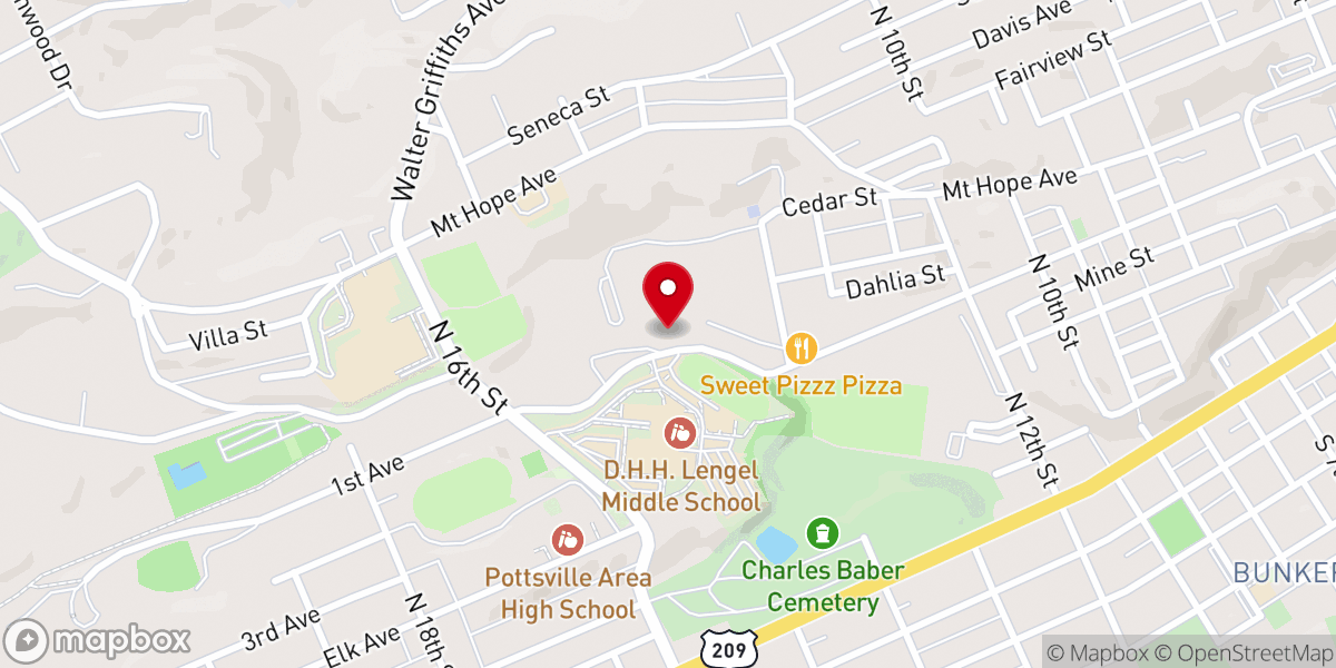 Map showing location of Charles Baber Preservation Trust of Pottsville Pa