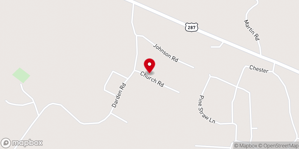 Map showing location of Palestine Missionary Baptist Church