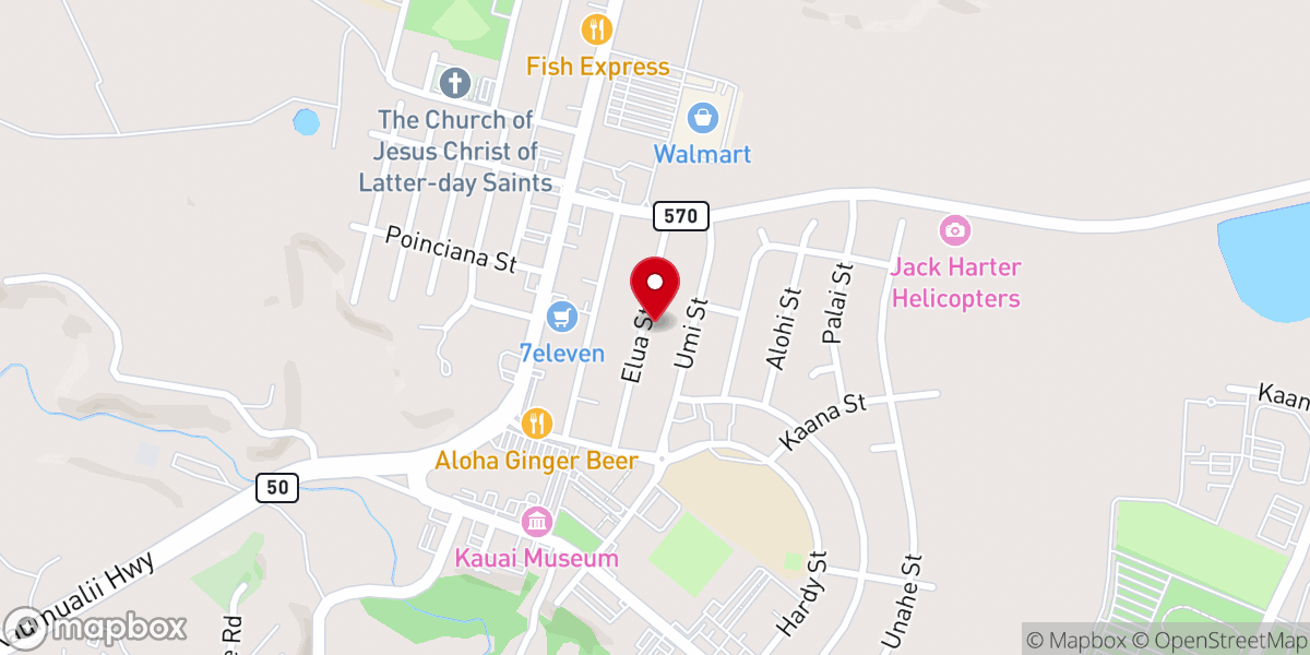 Map showing location of Kauai church of Christ