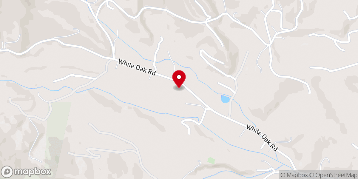 Map showing location of White Oak Creek Church