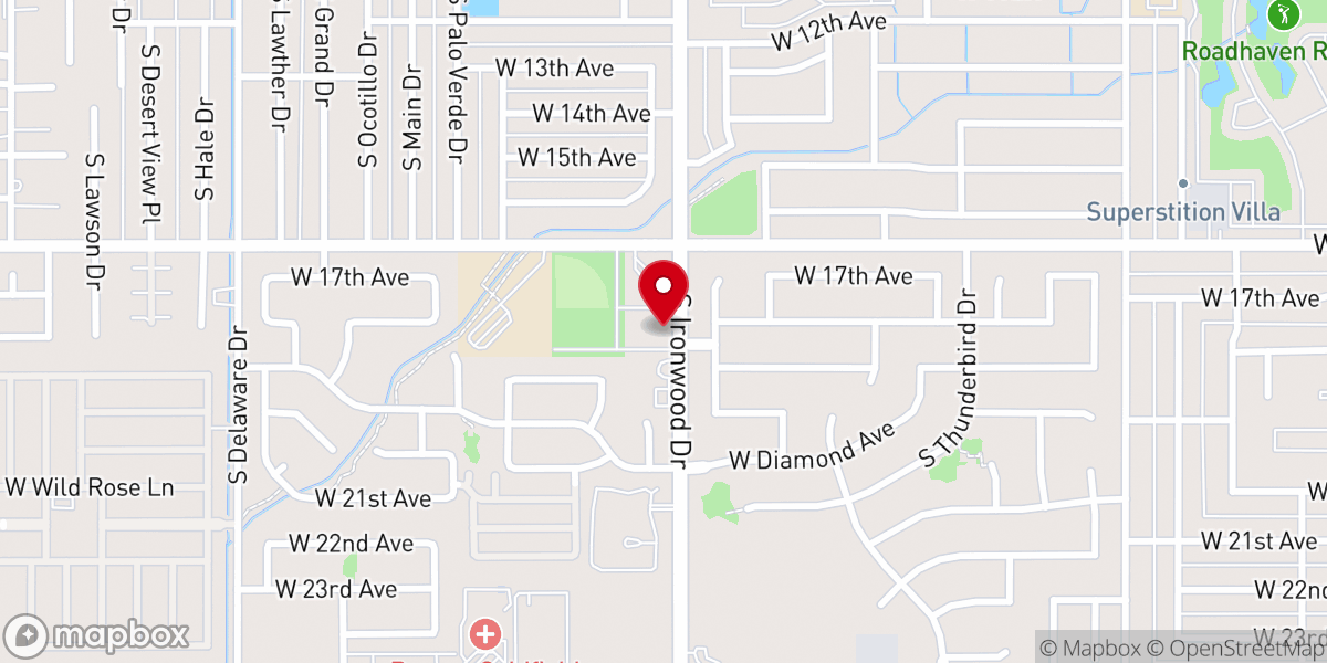 Map showing location of Peralta Trail Stake Center