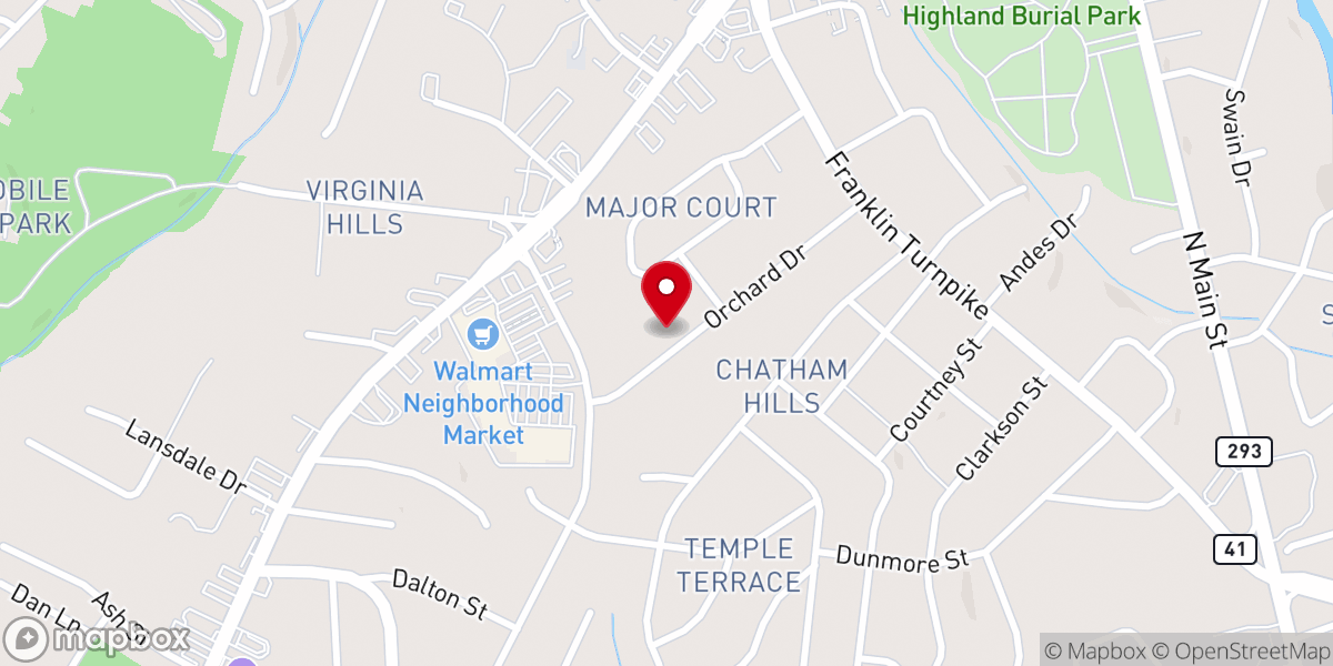 Map showing location of Nor-Dan Church of Christ