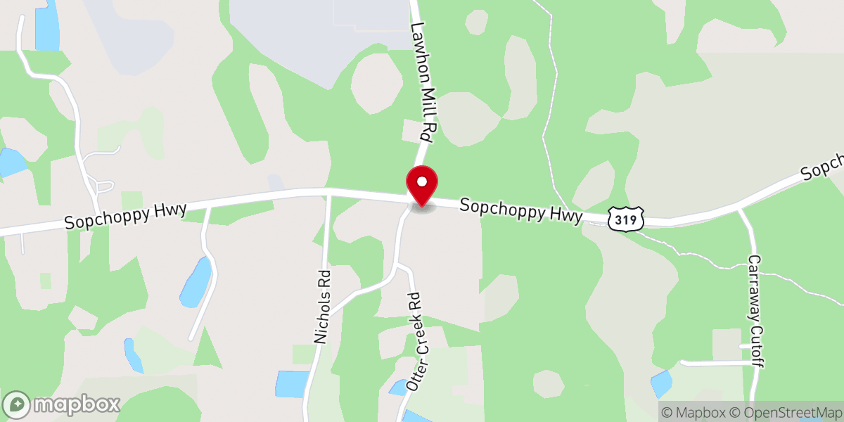 Map showing location of Otter Creek Community Church