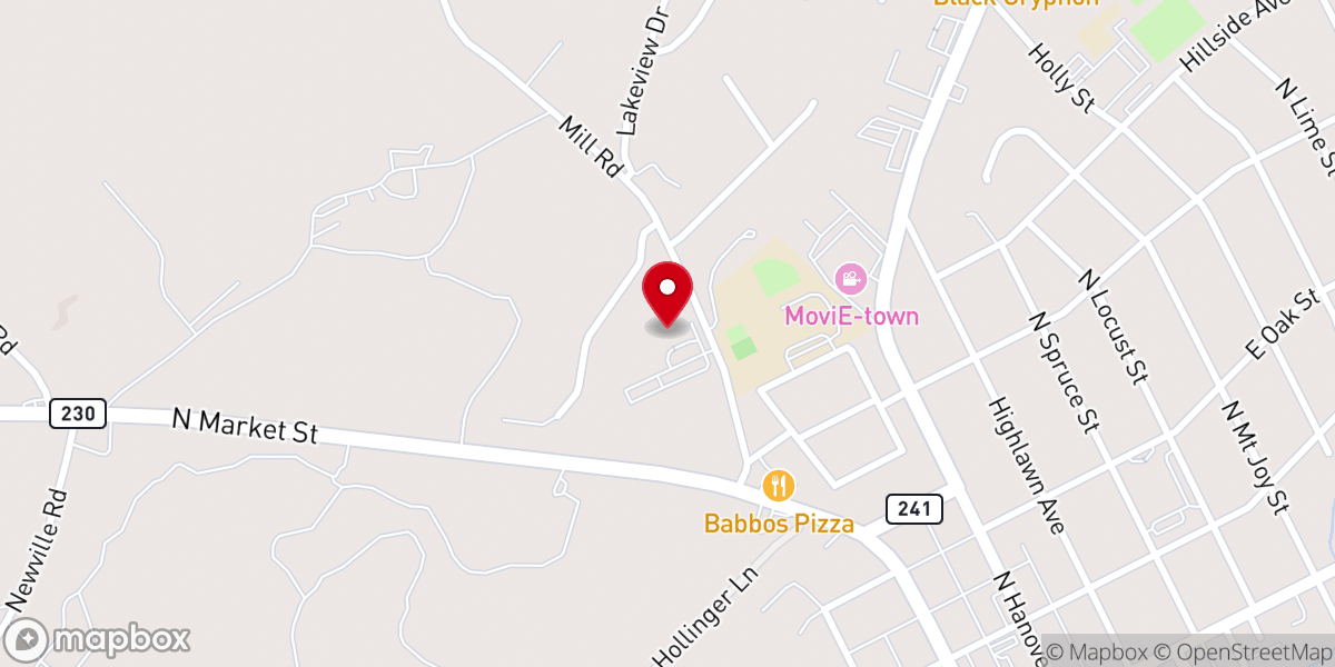 Map showing location of St. Peter's Catholic Church