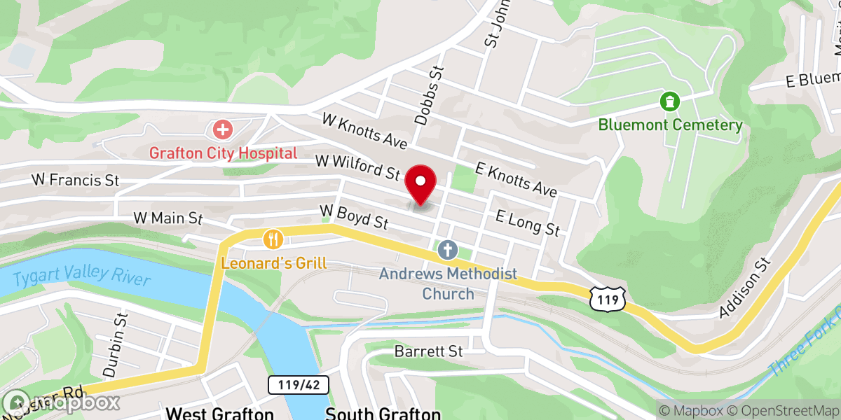 Map showing location of St Augustine Catholic Church