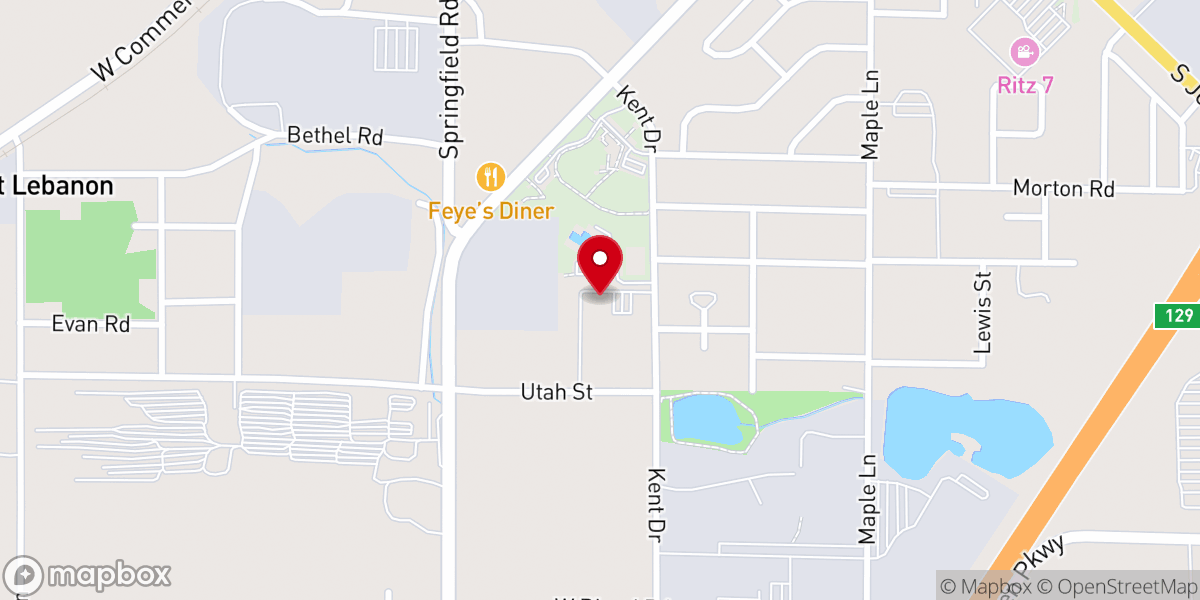 Map showing location of Trinity Lutheran Church