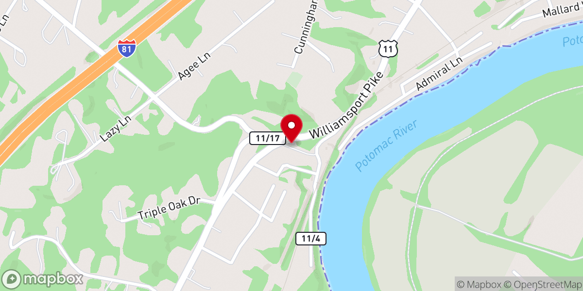 Map showing location of Little Falls Chapel