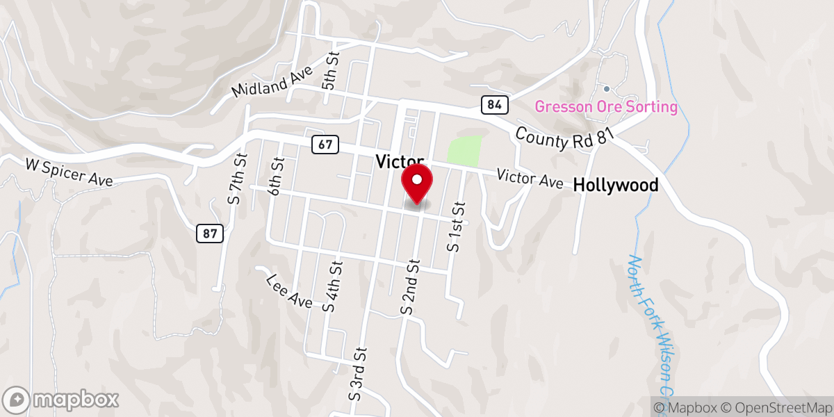 Map showing location of St. Victor Catholic Church