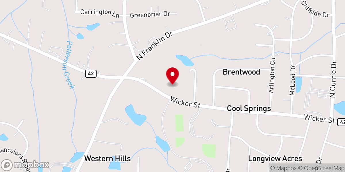 Map showing location of Good News Baptist Church