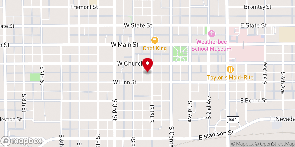 Map showing location of St. Francis of Assisi Parish