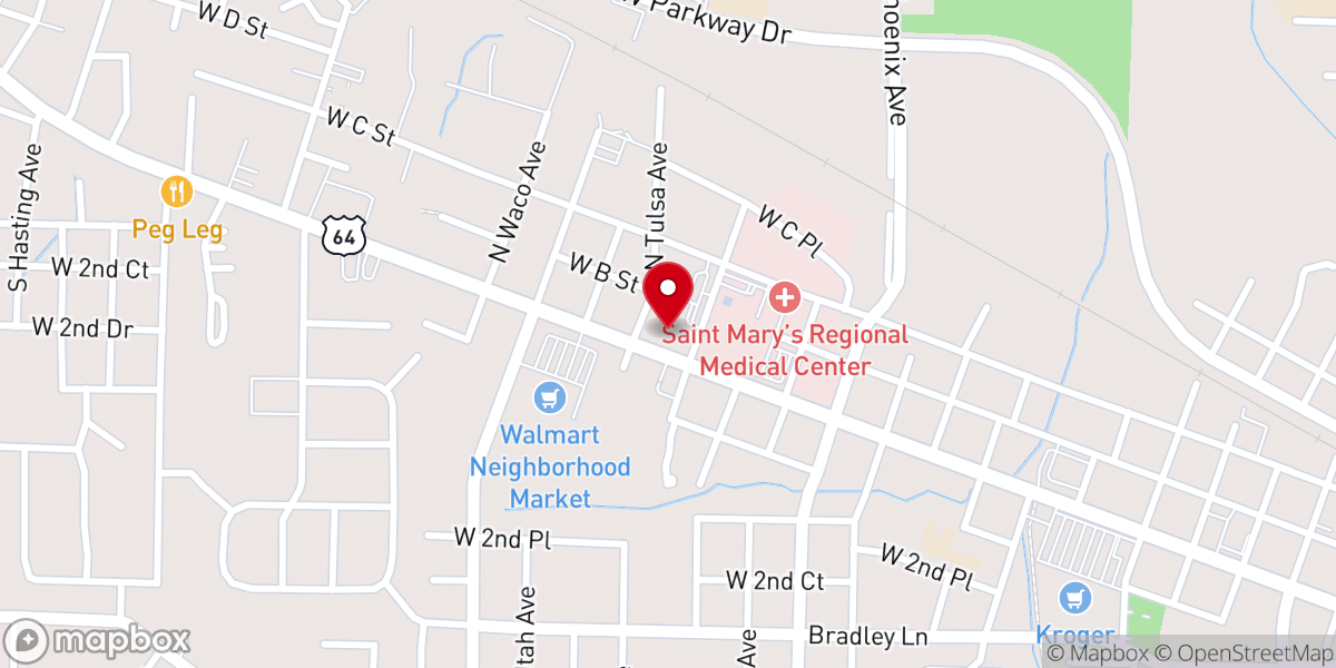 Map showing location of St. John Catholic Church