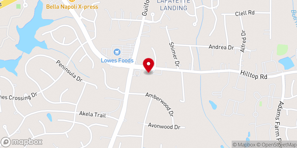 Map showing location of Unitarian Universalist Church of Greensboro