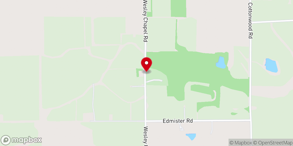 Map showing location of Wesley Chapel