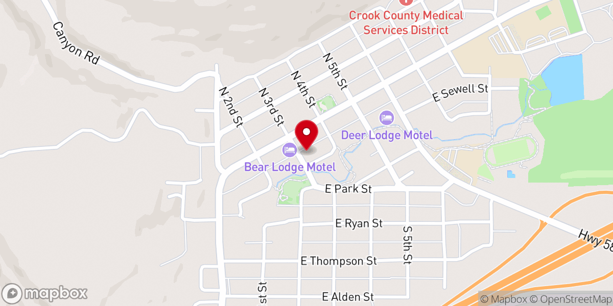 Map showing location of Chapel of Faith - Sundance, Wyoming