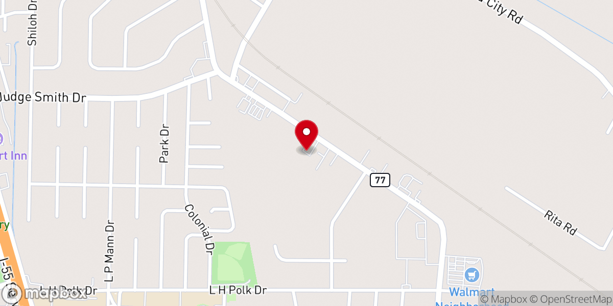 Map showing location of True Vine Baptist Church