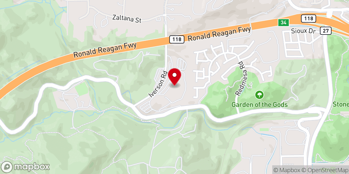 Map showing location of Church at Rocky Peak