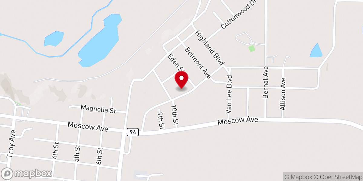 Map showing location of East Hickman Baptist Church