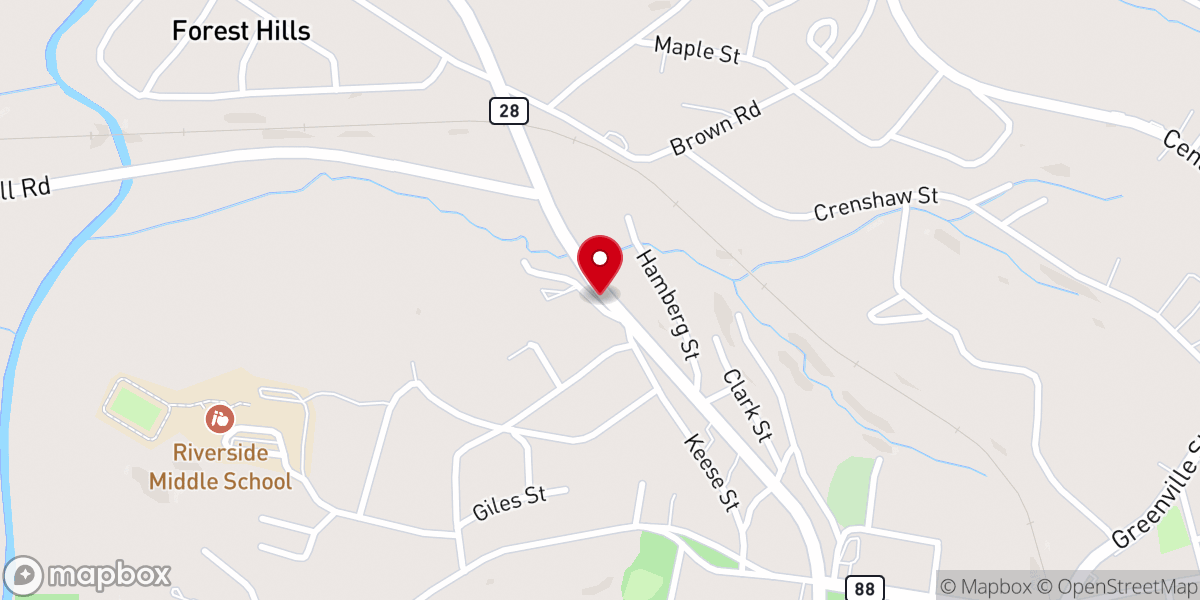 Map showing location of Silver Spring Baptist Church