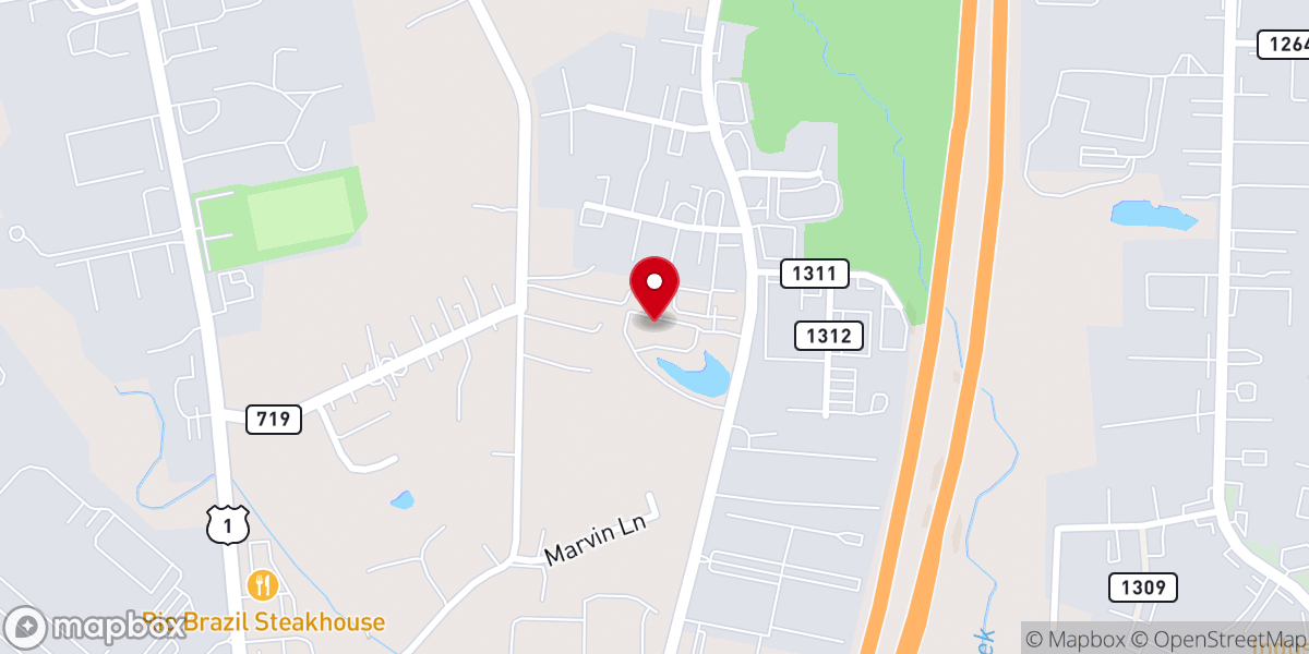 Map showing location of Harmony Vineyard Church