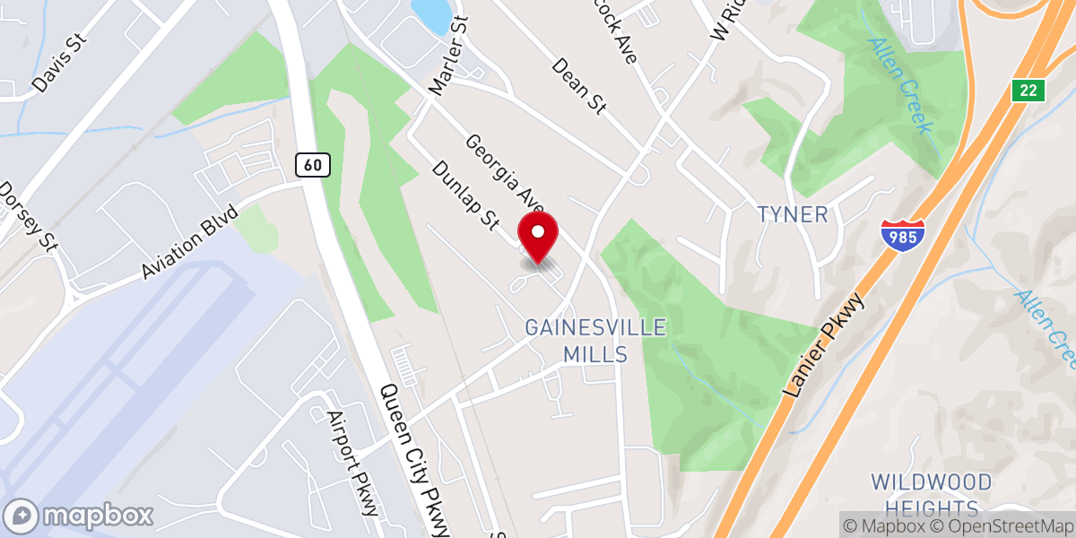 Map showing location of Montgomery Memorial Baptist Church