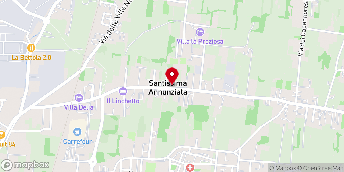 Map showing location of Chiesa della Santissima Annunziata