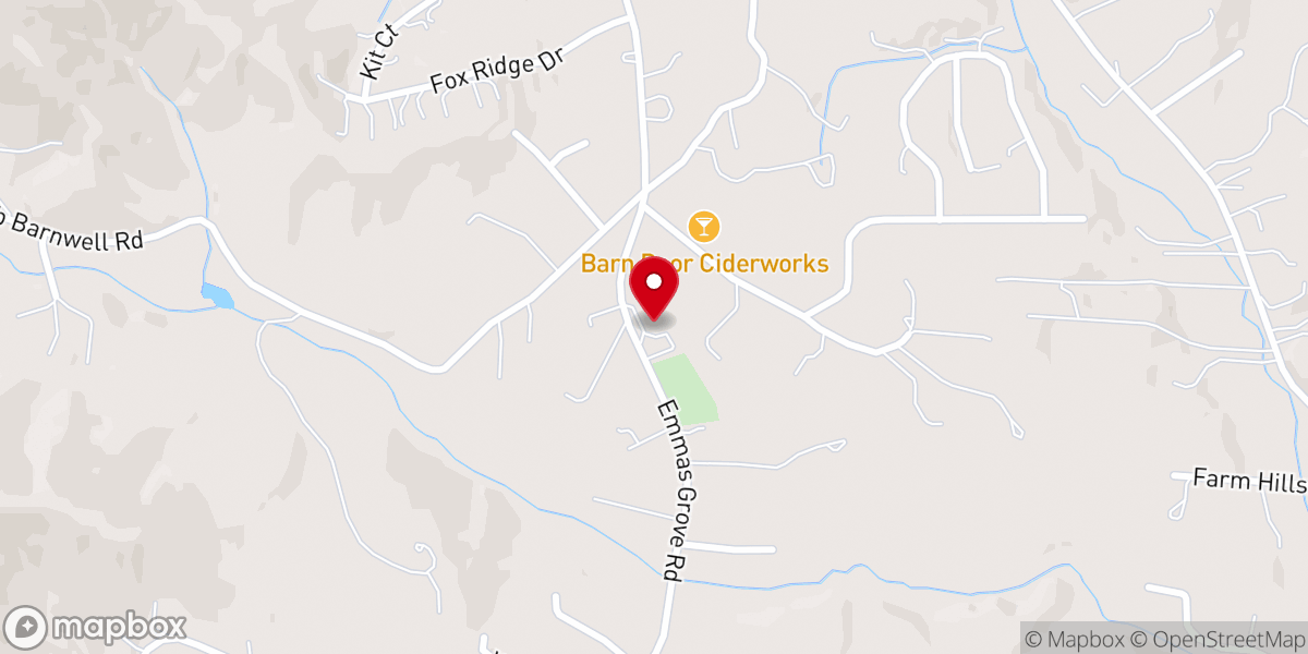 Map showing location of Emma's Grove Baptist Church