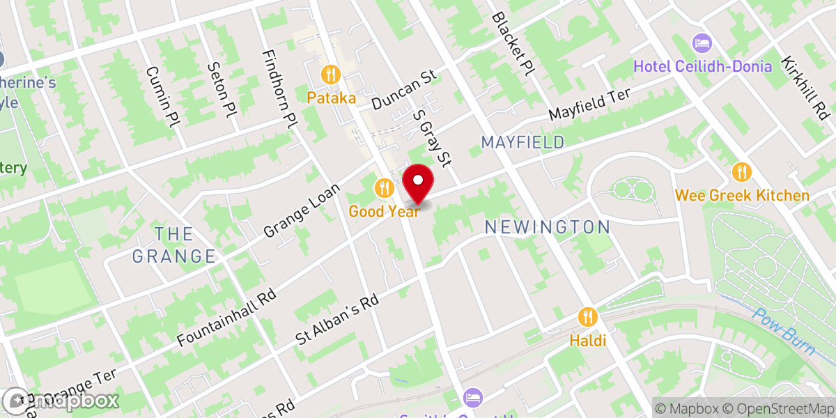 Map showing location of Chinese Evangelical Church in Edinburgh