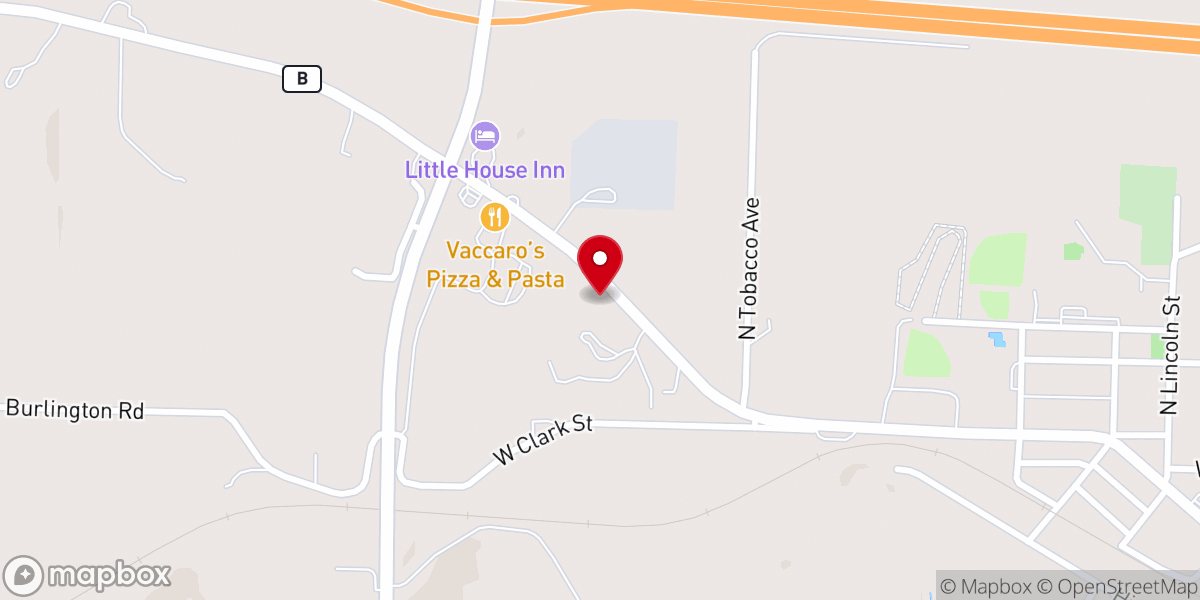 Map showing location of Mansfield Christian Church