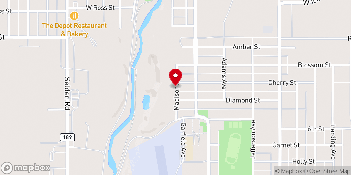 Map showing location of St. Peter's Ev. Lutheran Church
