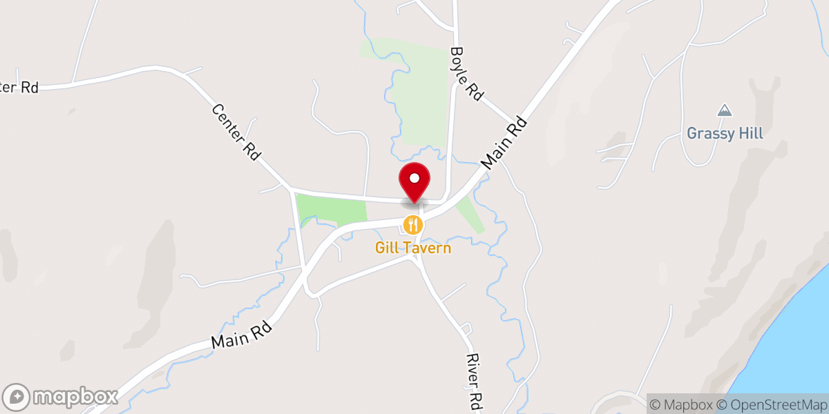Map showing location of Gill Town Hall