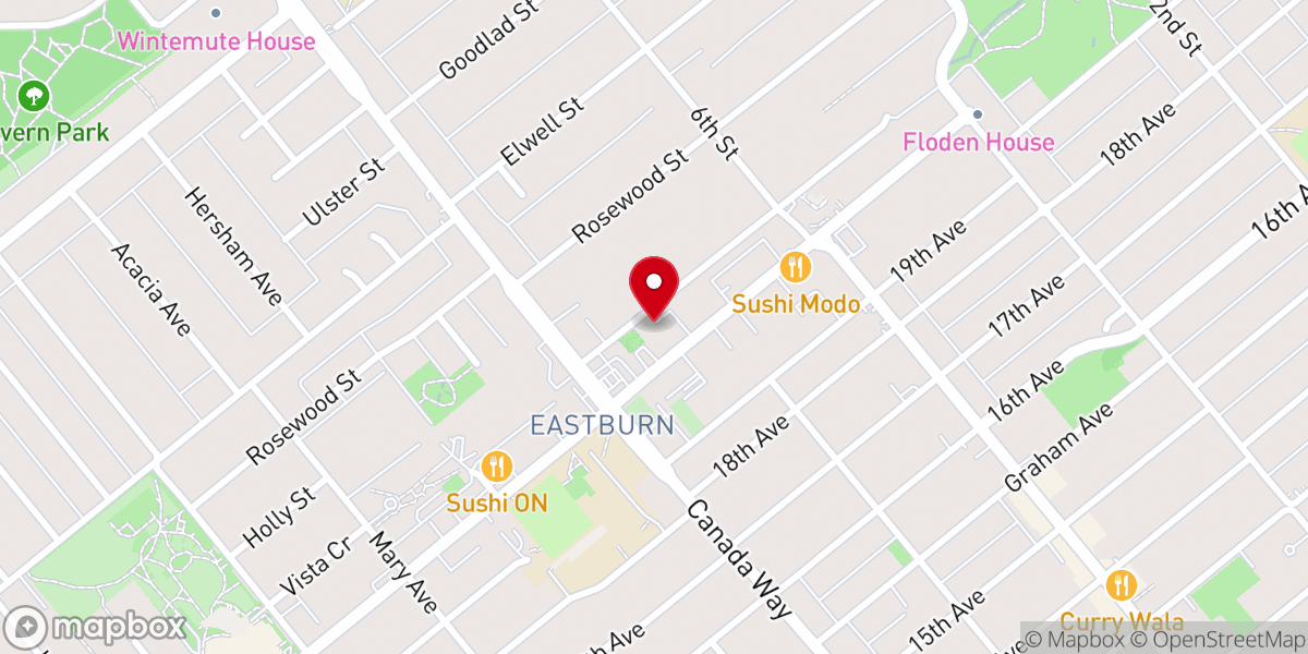 Map showing location of Anchor Baptist Church