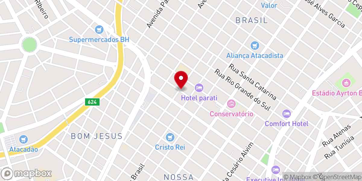 Map showing location of Igreja Evangélica Monte Hebron