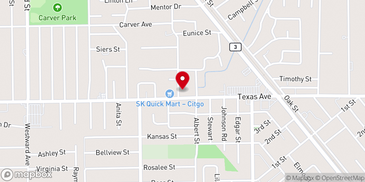 Map showing location of Progressive Baptist Church