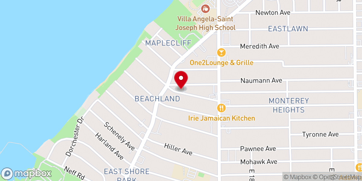 Map showing location of Beachland Presbyterian Church