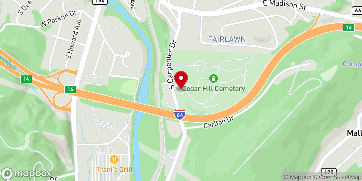 Map showing location of Covington Church of Christ
