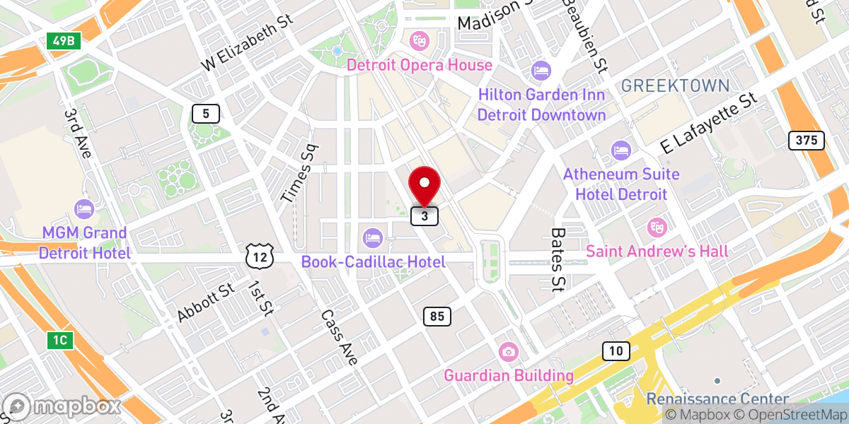 Map showing location of Archdiocese of Detroit