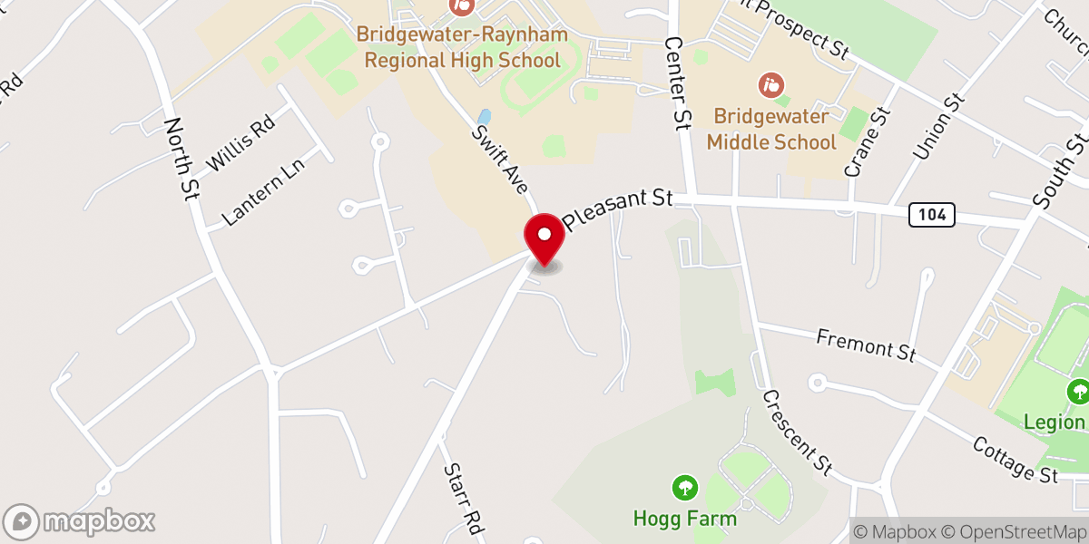 Map showing location of Brave Foursquare Church