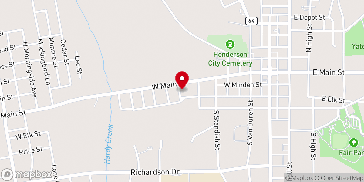 Map showing location of Second Baptist Church
