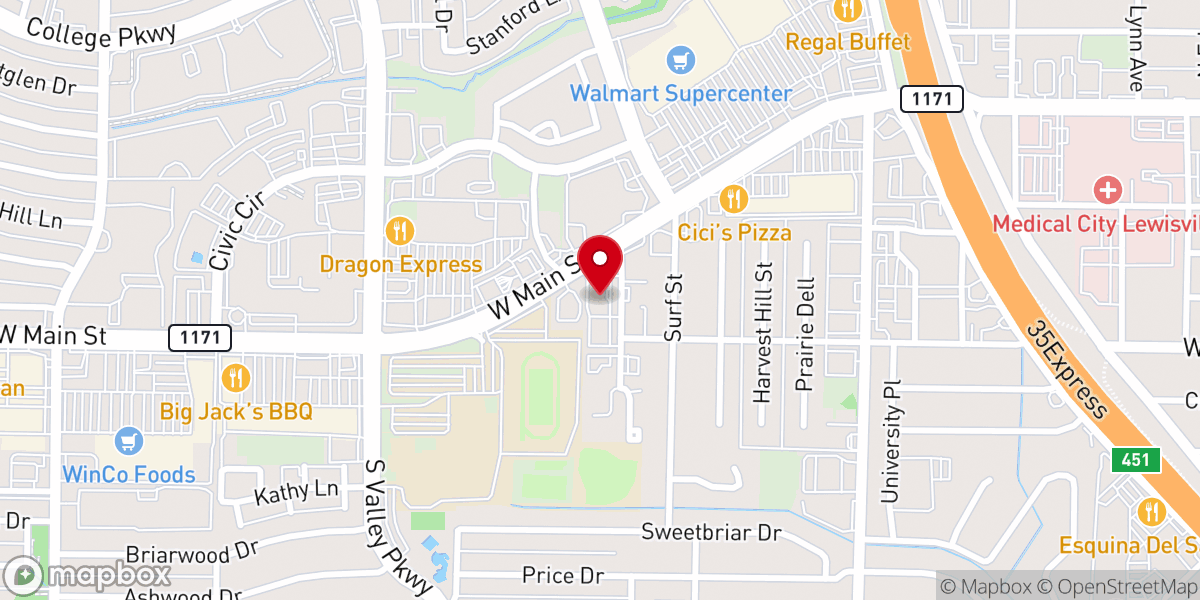 Map showing location of West Main Church of Christ
