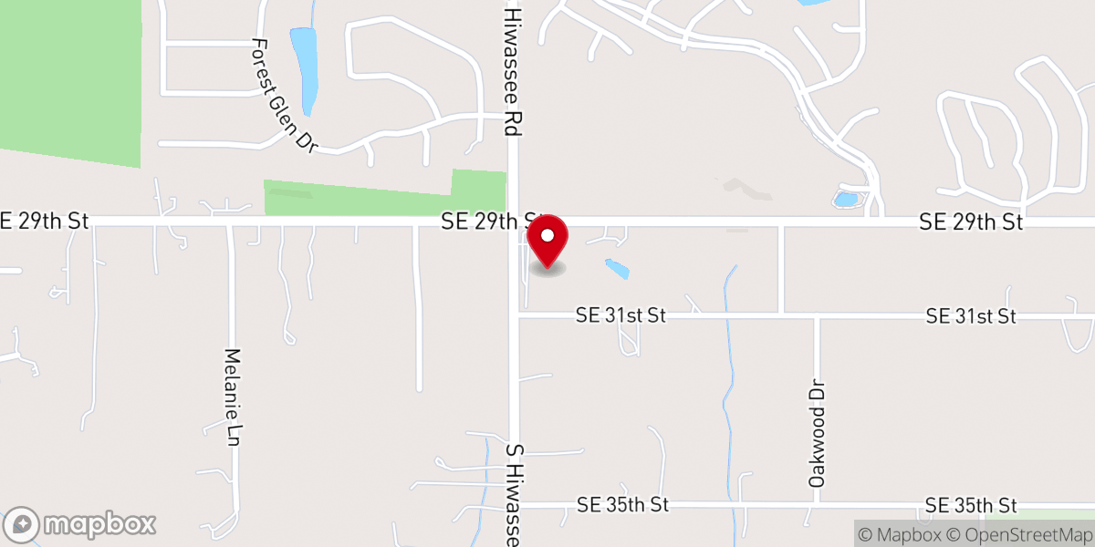 Map showing location of Eastland Hills Church