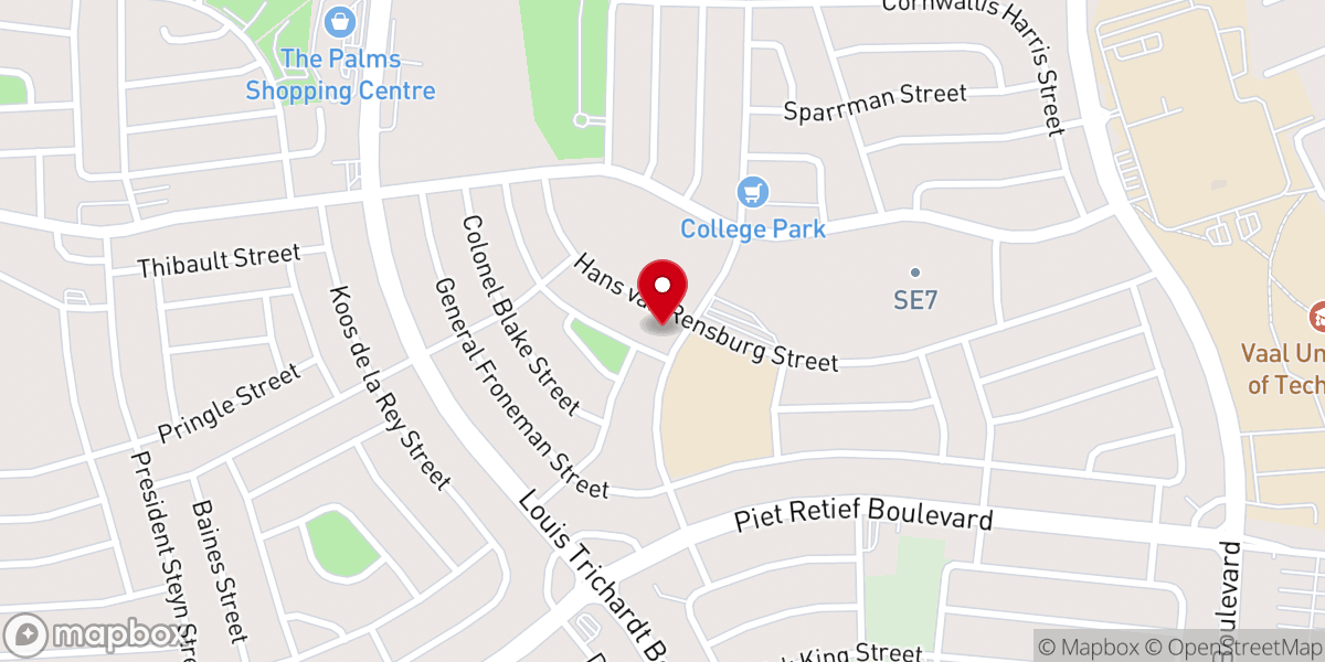 Map showing location of N.G.K. Kollegepark