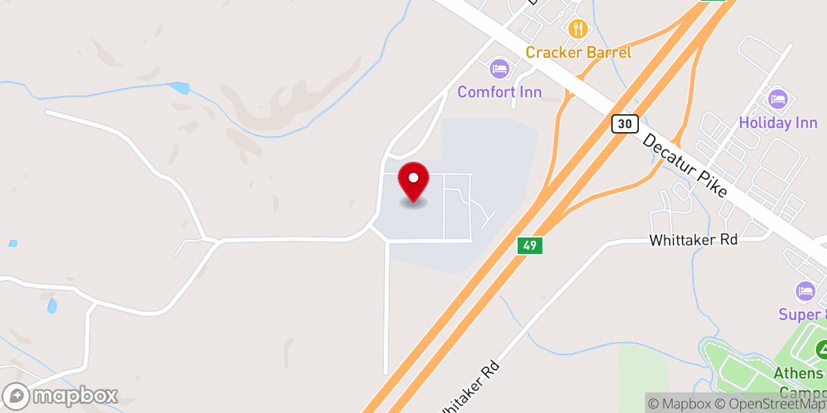 Map showing location of Lakeview Baptist Church