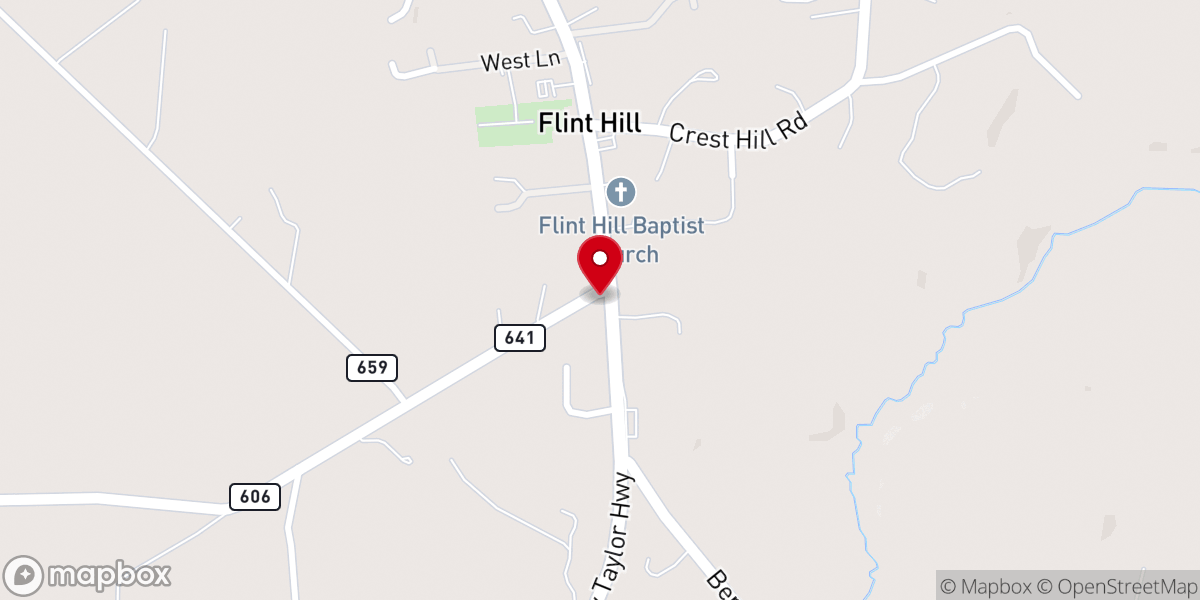 Map showing location of Flint Hill