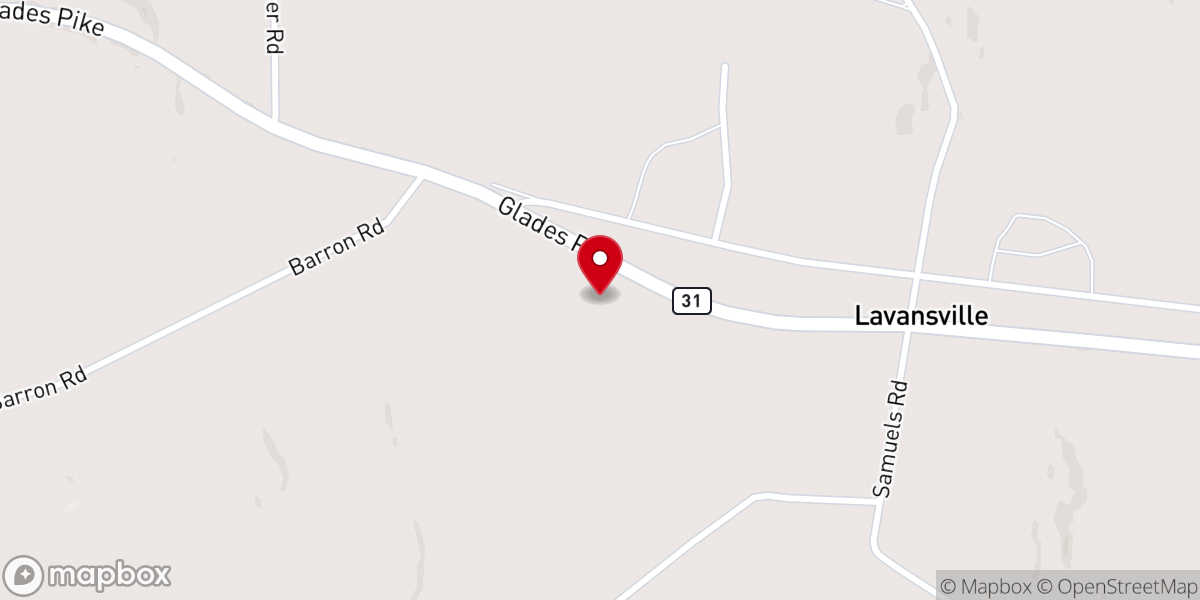 Map showing location of Mt Calvary Lutheran Church