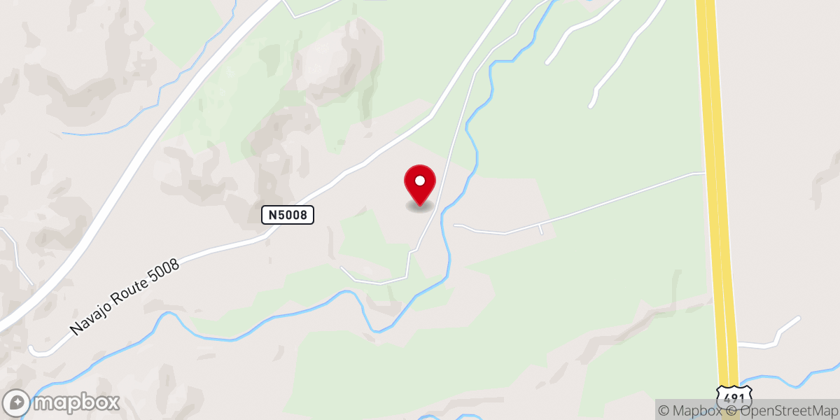 Map showing location of Sheep Springs Full Gospel Church
